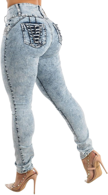 Butt Lifting Jeans for Women - High Waisted Skinny Levanta Cola Stretch Jeans