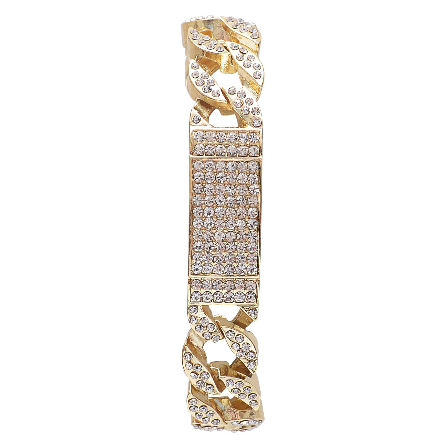 Charles Raymond Bling-ed Out Silver Round Luxury Mens Watch w/Bling-ed Out Bracelet - L0504B