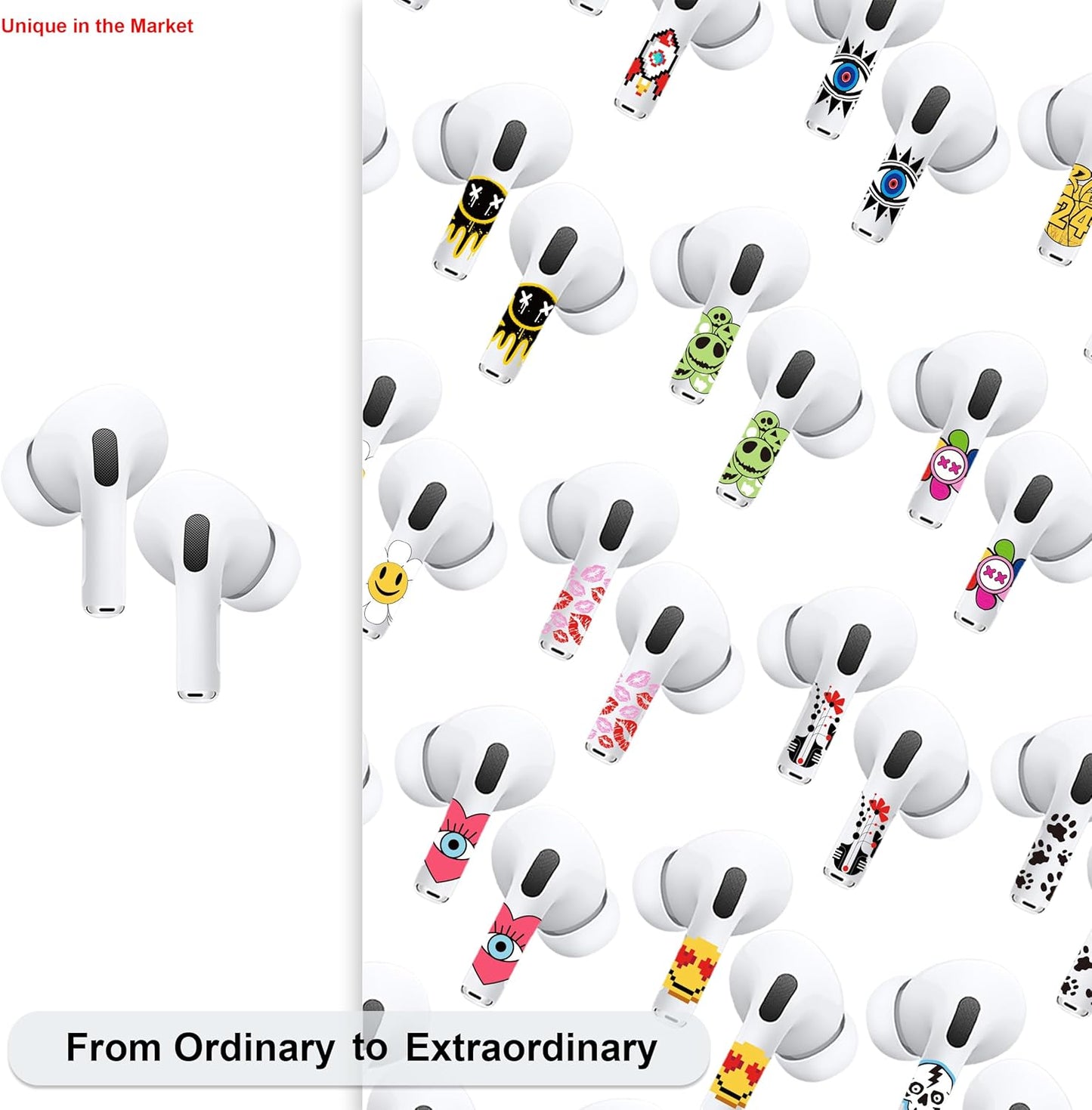 RockMax for AirPods 4 Skin，Personalized Decal Sticker for Air Pods 4th Gen, Compatible with AirPods 4 Case Pink, Durable Tattoo Wrap, Easy to Apply