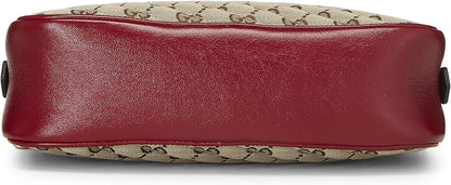 Pre-Loved Red Original GG Canvas Marmont Crossbody Small, Red