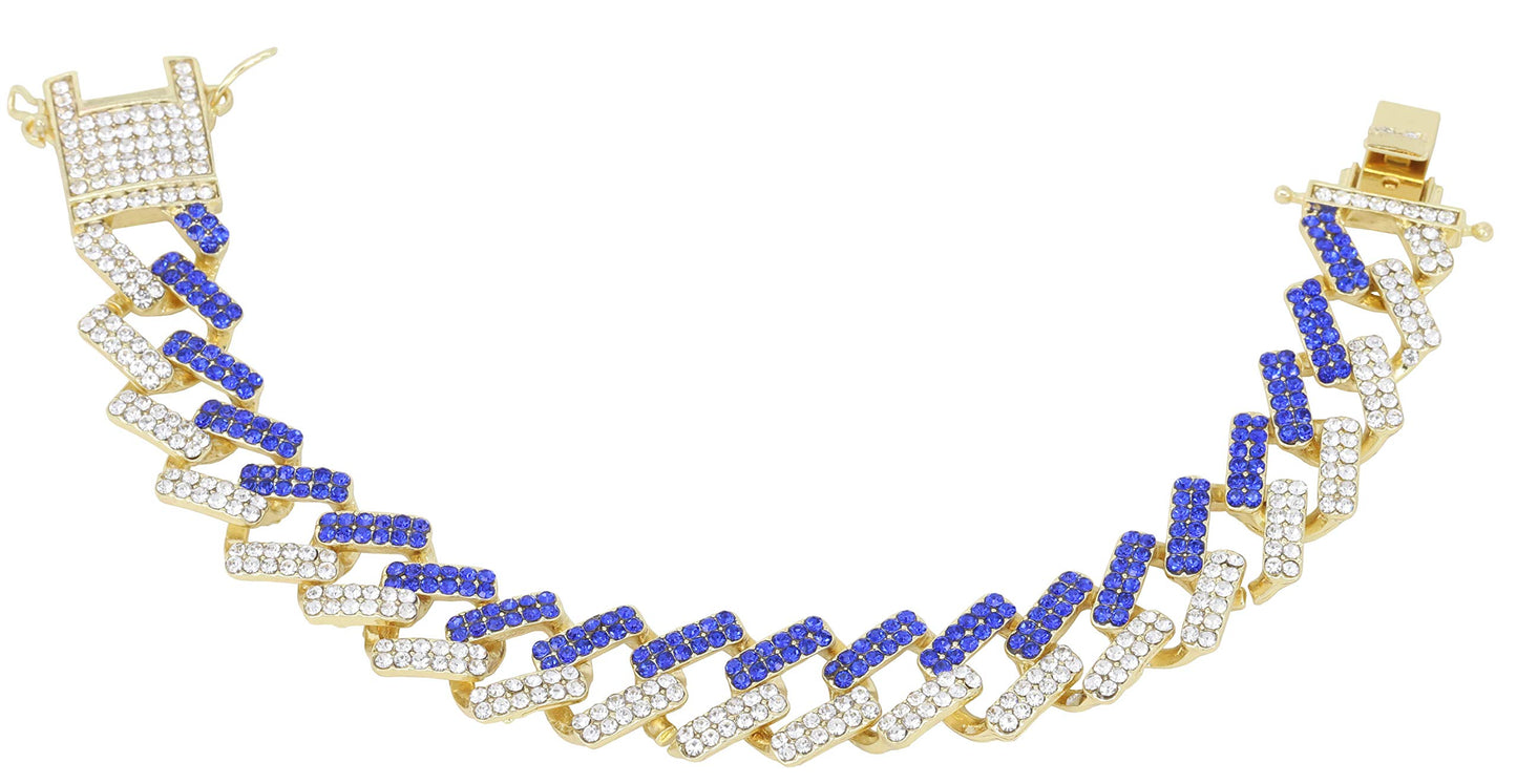 Charles Raymond Bling-ed Out Silver Round Luxury Mens Watch w/Bling-ed Out Bracelet - L0504B