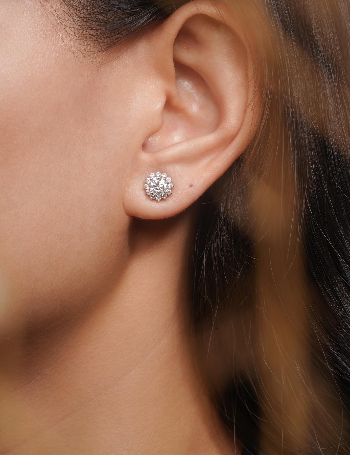 IMOLOVE Moissanite Stud Earrings for Women in Sterling Silver Hypoallergenic 1-3CT D Color Round Cut Moissante Earrings