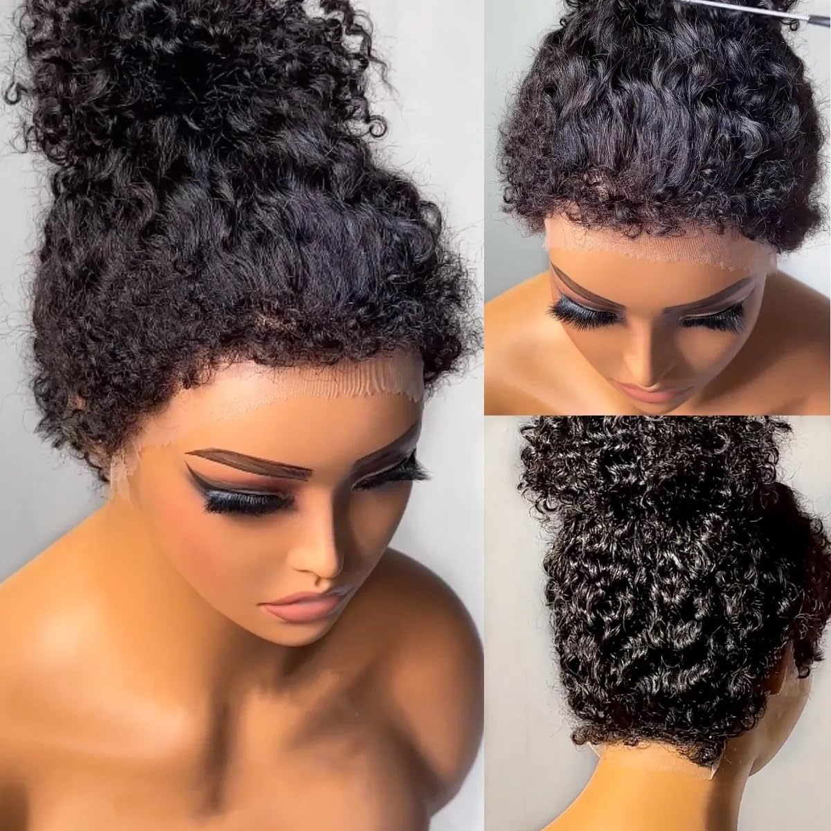 250 Density Curly Lace Front Wigs Human Hair Pre Plucked Hairline Glueless Wig 13x6 HD Lace Frontal Wigs for Women Ginger Orange Colored Ombre Wig Brazilian Virgin Hair 24 Inch