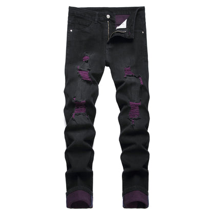 JUNBAOSS Men's Slim Fit Stretch Jeans Ripped Skinny Jeans for Men, Fashion Distressed Straight Comfort Flex Waist Pants