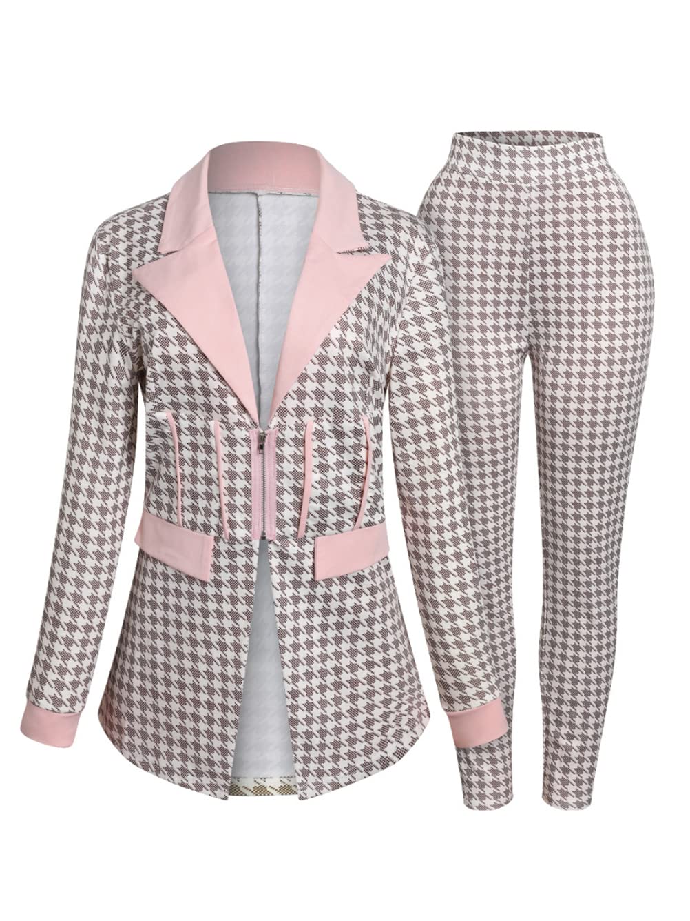 Womens Sexy 2 Pieces Graffiti Print Blazer Suit Pants Set Nightclub Tracksuit Outfit Set
