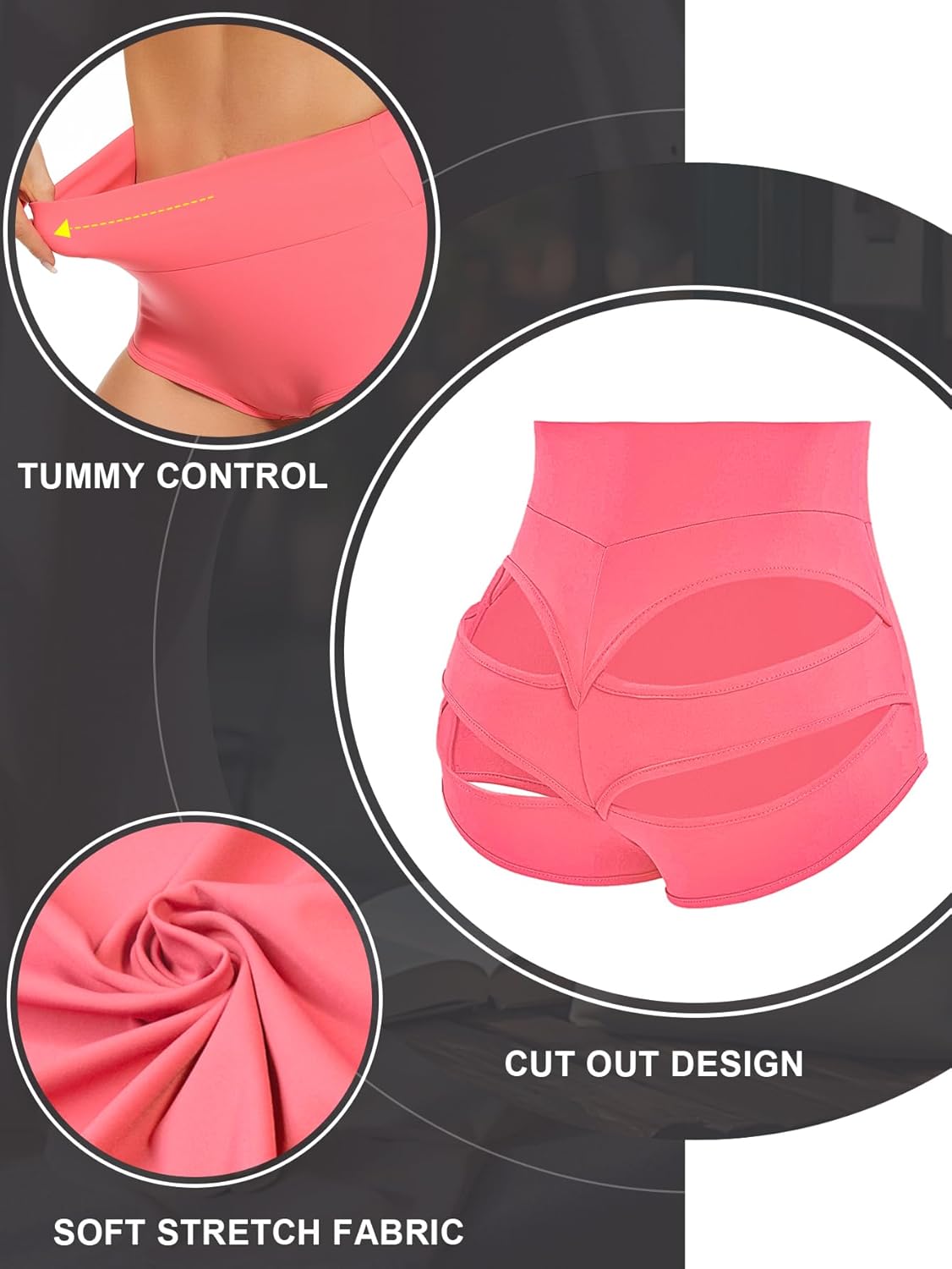 Cut Out Yoga Shorts Booty Butt Lifting Scrunch Shorts High Waisted Workout Gym Active Hot Pants
