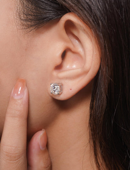 IMOLOVE Moissanite Stud Earrings for Women in Sterling Silver Hypoallergenic 1-3CT D Color Round Cut Moissante Earrings