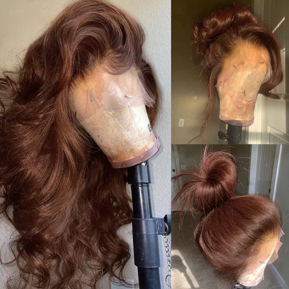 250 Density Curly Lace Front Wigs Human Hair Pre Plucked Hairline Glueless Wig 13x6 HD Lace Frontal Wigs for Women Ginger Orange Colored Ombre Wig Brazilian Virgin Hair 24 Inch