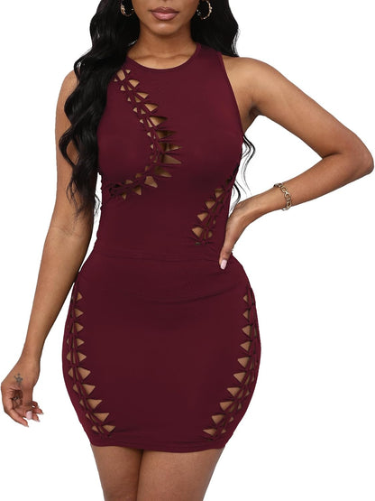 Two Piece Skirt Set for Women Sexy Summer Club Outfits for Night Going Out Crop Tops Mini Cutout Dresses