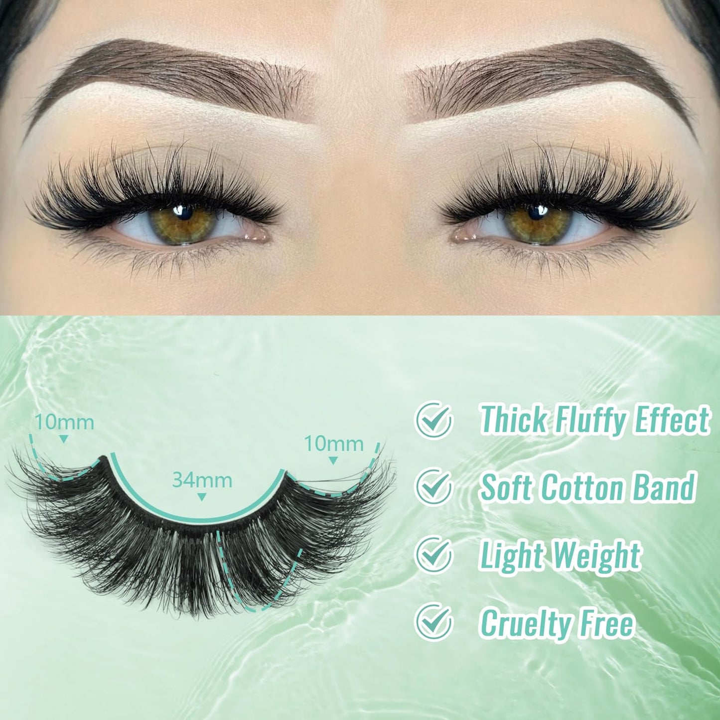 Mink Lashes Strip Eyelashes Volume False Eyelashes that Look Like Extensions Glamour Wispy Curly Fake Lashes 5 Pairs Pack