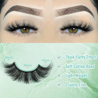 Mink Lashes Strip Eyelashes Volume False Eyelashes that Look Like Extensions Glamour Wispy Curly Fake Lashes 5 Pairs Pack