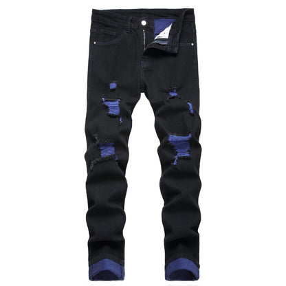 JUNBAOSS Men's Slim Fit Stretch Jeans Ripped Skinny Jeans for Men, Fashion Distressed Straight Comfort Flex Waist Pants