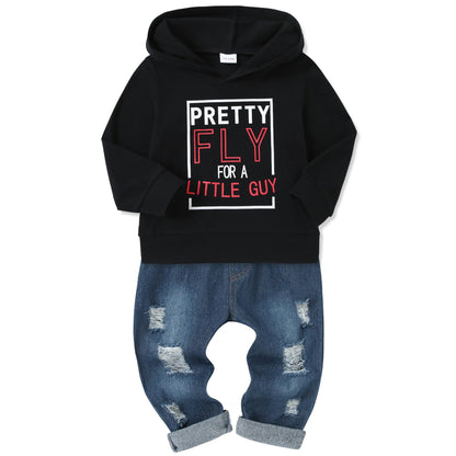 YUEMION Toddler Boy Clothes Long Sleeve Print Hoodies +Denim Pants 2Pcs Fall Winter Sweatshirt Baby Boy Outfits Set 1-6Y