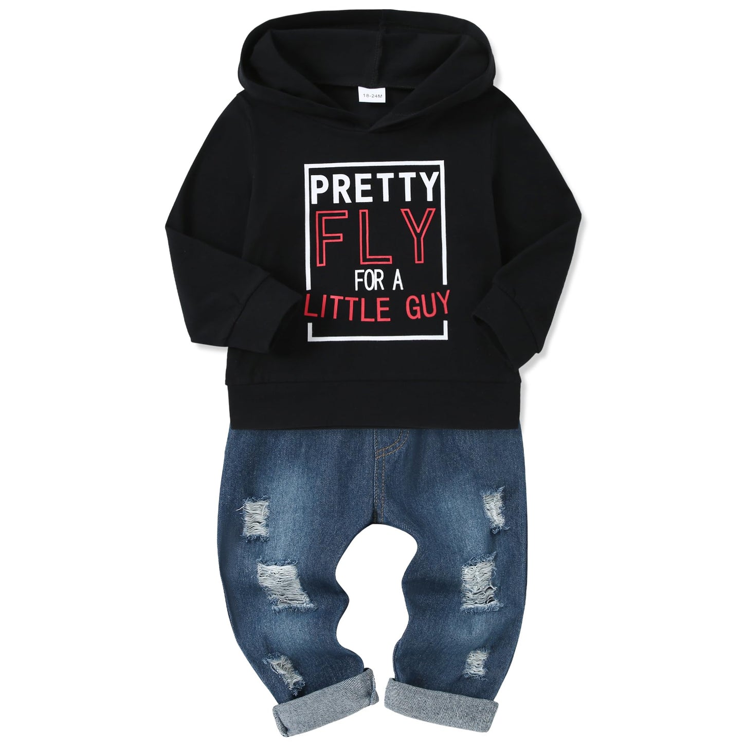 YUEMION Toddler Boy Clothes Long Sleeve Print Hoodies +Denim Pants 2Pcs Fall Winter Sweatshirt Baby Boy Outfits Set 1-6Y