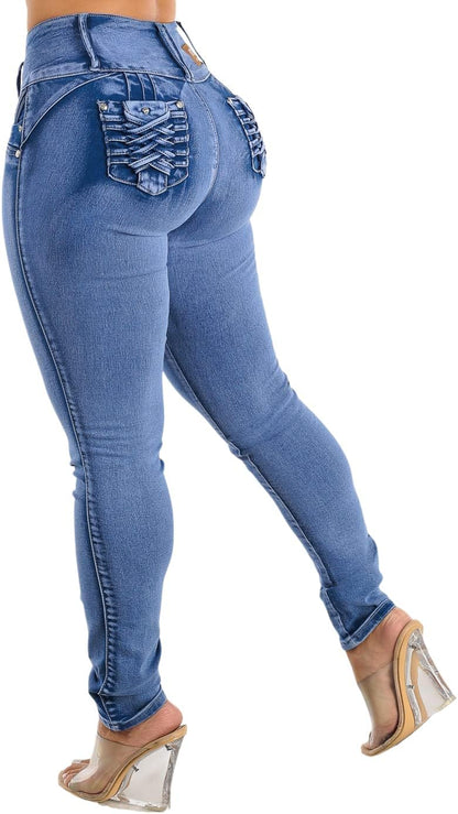 Butt Lifting Jeans for Women - High Waisted Skinny Levanta Cola Stretch Jeans
