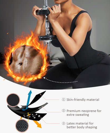 FeelinGirl Waist Trainer Belt Waist Cincher Trimmer Ab Belt Tummy Control Body Shaper with Triple Wrap Women and Men