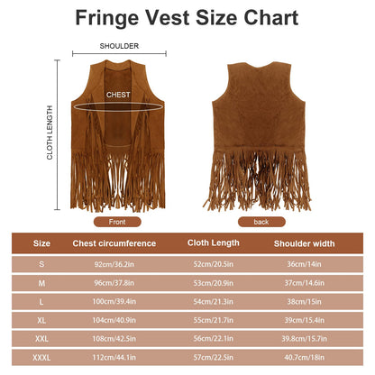HyperFun Cowgirl Outfits for Women Western Costume Accessories Cowboy Hat Tassels Fringe Vest Earring Hippie Glasses Bandana