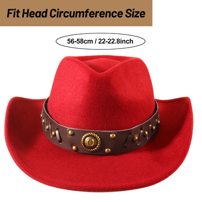 Ibeauti Cowboy Hat with Fringed Bandana Set for Women Wide Brim Western Cowgirl Hat Paisley Head Wrap Scarf
