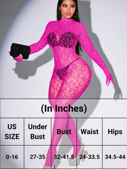 Sexy Lace Leopard Jumpsuit For Women, Fishnet Bodysuit Glow Party Club, Poster One Piece Mesh Full Body Rave Outfits