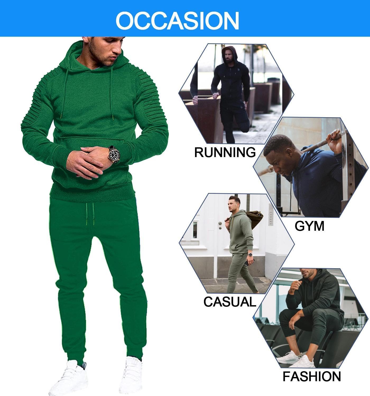 COOFANDY Men's Tracksuit 2 Piece Hoodie Sweatsuit Sets Casual Jogging Athletic Suits