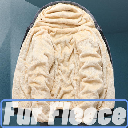 GXAMOY Men's Winter Fleece Hoodies for Men Heavyweight Warm Thick Full Zip Up Sweatshirt Outerwear