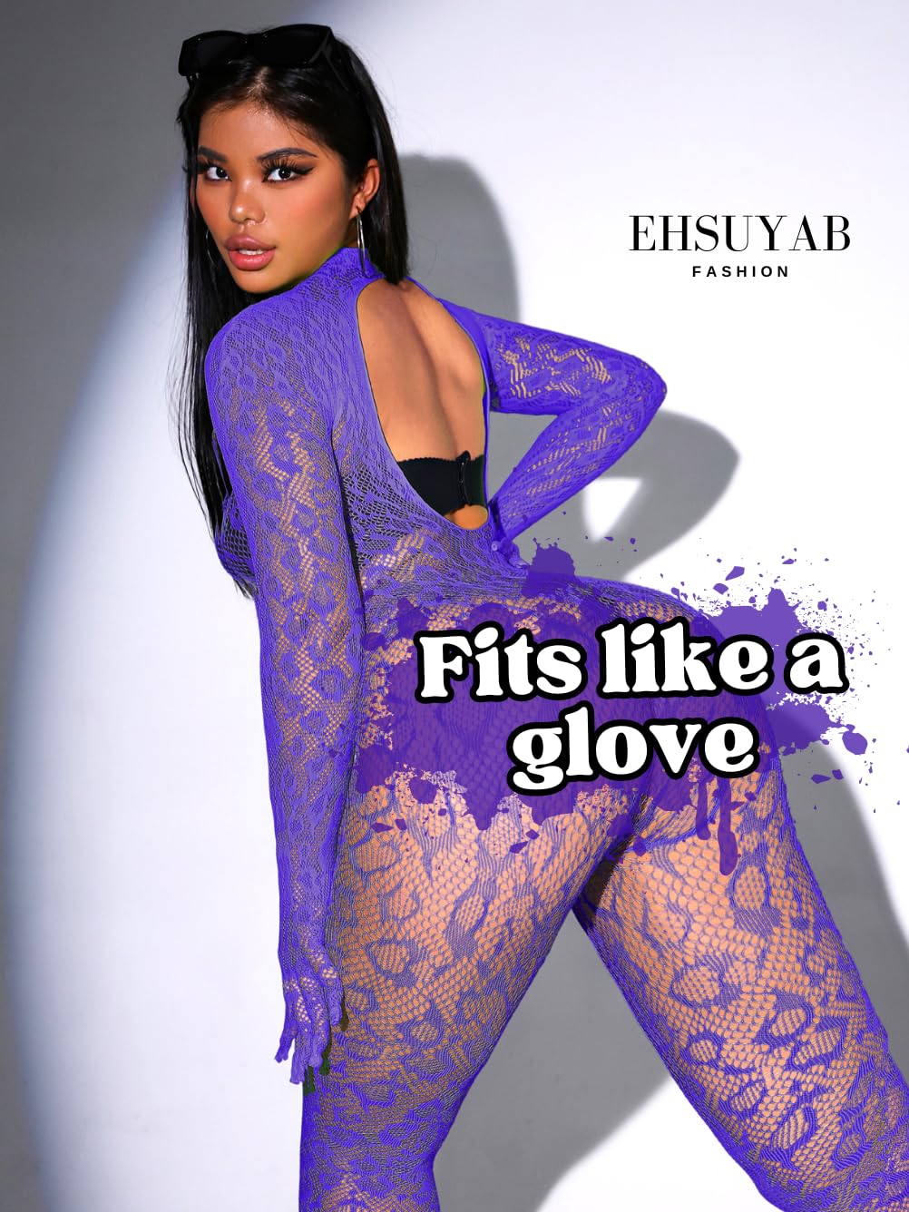 Sexy Lace Leopard Jumpsuit For Women, Fishnet Bodysuit Glow Party Club, Poster One Piece Mesh Full Body Rave Outfits