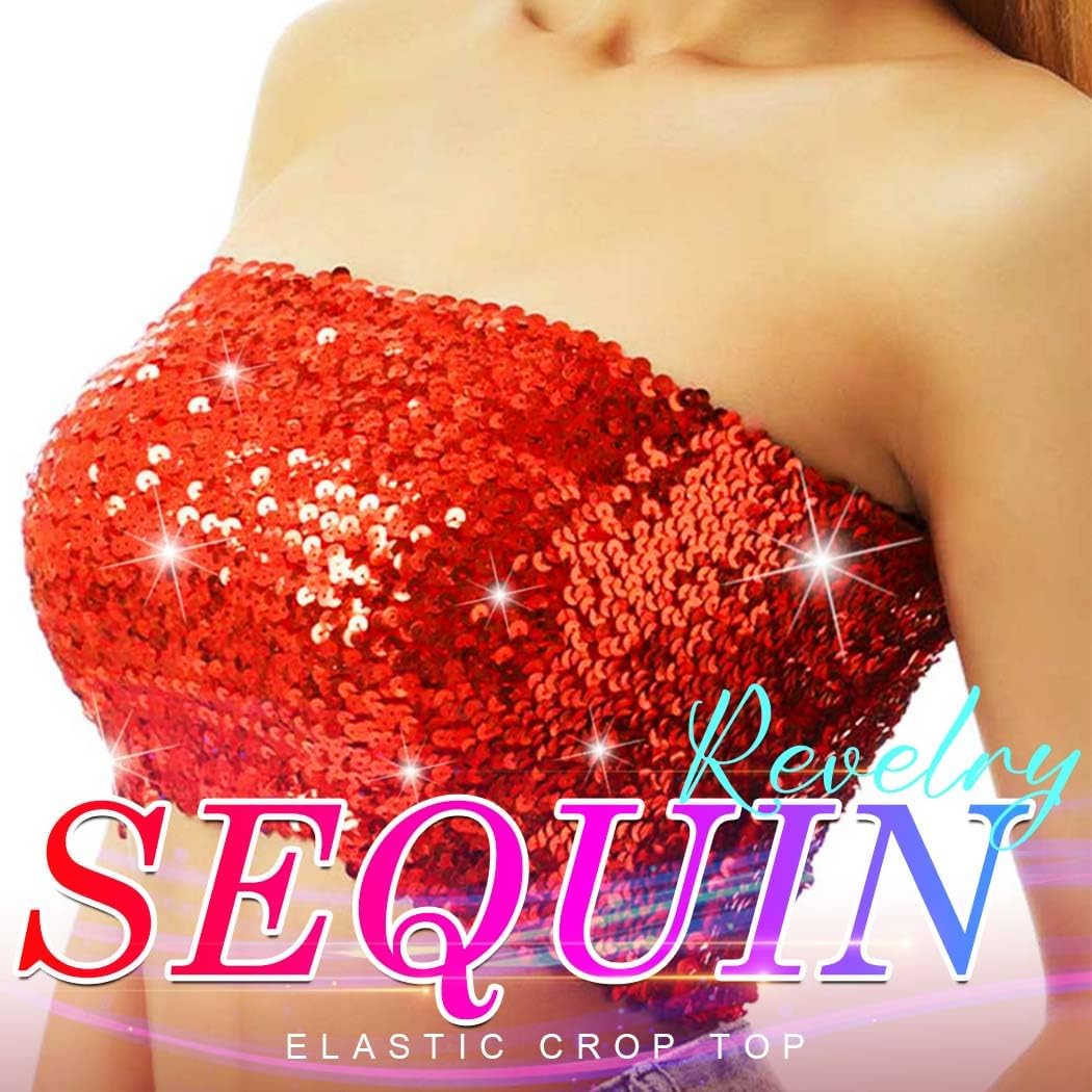 Nicute Sequin Tube Top Sparkly Crop Tops for Women