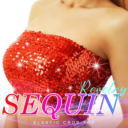 Nicute Sequin Tube Top Sparkly Crop Tops for Women