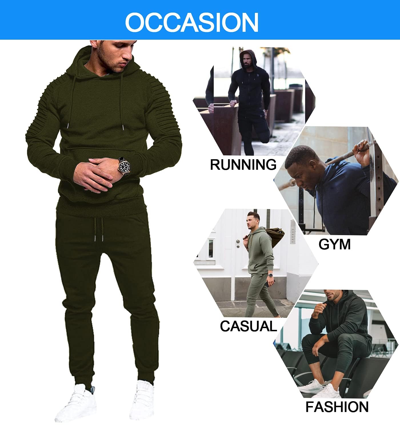 COOFANDY Men's Tracksuit 2 Piece Hoodie Sweatsuit Sets Casual Jogging Athletic Suits