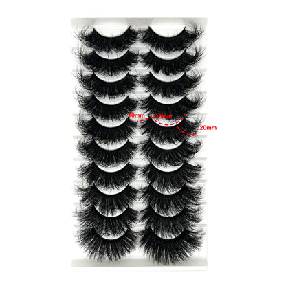 Mink Lashes Fluffy Big Dramatic Thick False Eyelashes, Soft 20mm Volume 3D Faux Mink, 20 Pairs Eyelashes Pack, 25mm Full Strip Lashes That Look Like Extensions