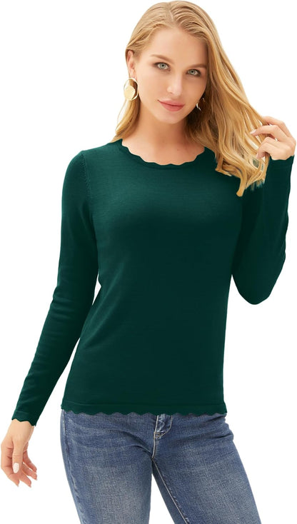 GRACE KARIN Women's High Stretchy Long Sleeve Pullover Sweater Blouse Top