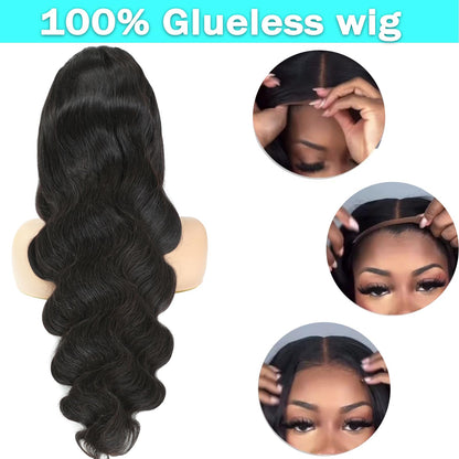 13x6 Lace Front Wigs Human Hair Pre Plucked 180 Density 26 Inch HD Body Wave Lace Front Wigs Human Hair 10A Frontal Wigs Human Hair wigs for Women Glueless Wigs Human Hair Pre Plucked Black wig
