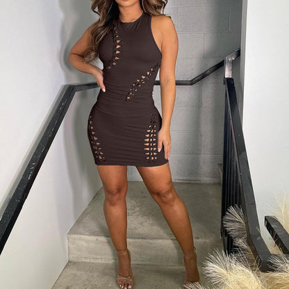 Two Piece Skirt Set for Women Sexy Summer Club Outfits for Night Going Out Crop Tops Mini Cutout Dresses