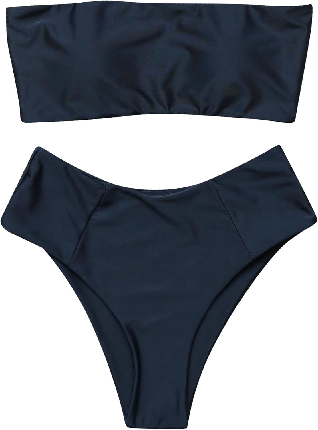 OMKAGI Women Bandeau Bikini Swimsuits Cheeky Off Shoulder Bathing Suit