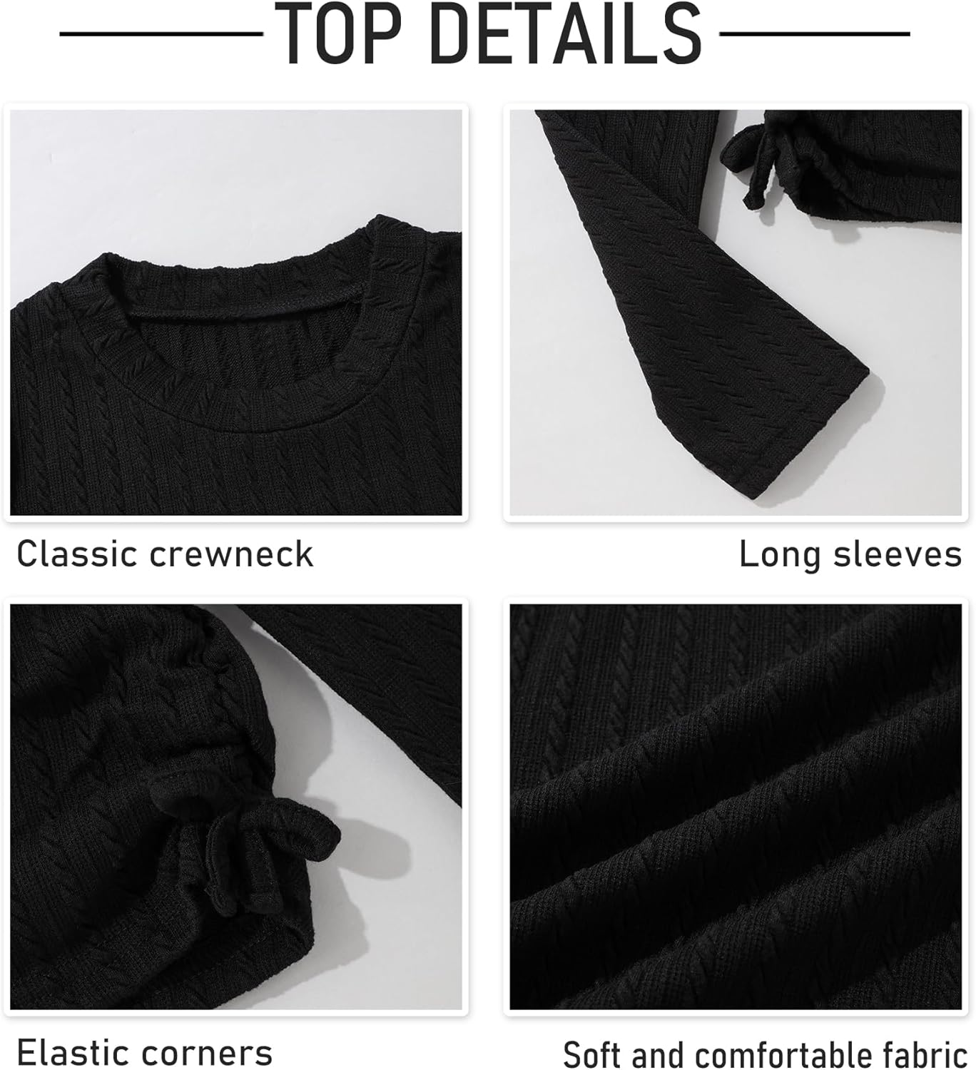 Girls' Clothing Sets Ribbed Knit Crewneck T-Shirt & Camo Print Elastic Waist Pants Girls Clothes Size 6-16Y