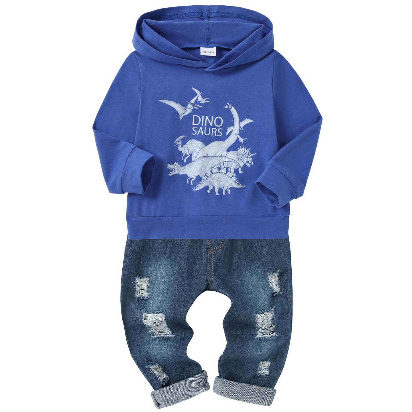 YUEMION Toddler Boy Clothes Long Sleeve Print Hoodies +Denim Pants 2Pcs Fall Winter Sweatshirt Baby Boy Outfits Set 1-6Y