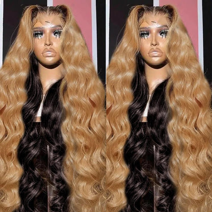MEGOOD 200% Density Reddish Brown Deep Wave Lace Front Wigs Human Hair 13x4 HD Transparent Curly Human Hair Wig Pre Plucked 13X4 Ginger Wig Human Hair Glueless Colored Wigs With Baby Hair 18inch