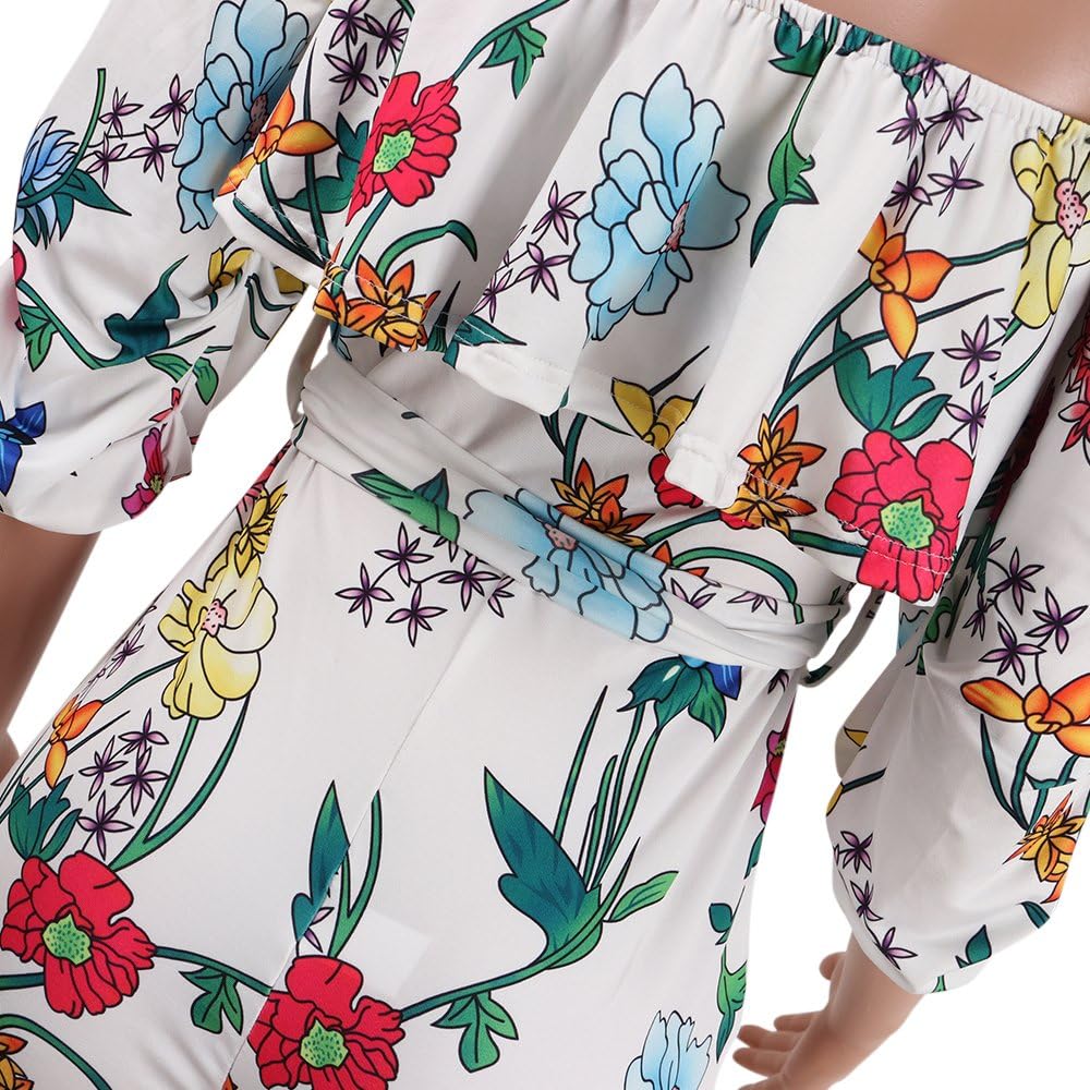 Sexy Two Piece Shorts Set - African Floral Jumpsuits Rompers Vacation Club Outfit