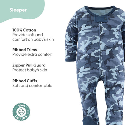 The Peanutshell Baby Layette Gift Set for Boys, Newborn Boy Gift Sets, Baby Clothes & Newborn Essentials Must-Have, Blue Camo