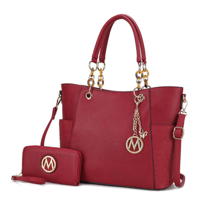 MKF Collection Tote Bag for Women, Handbag Set with Wallet-Top-Handle- Vegan Leather Purse