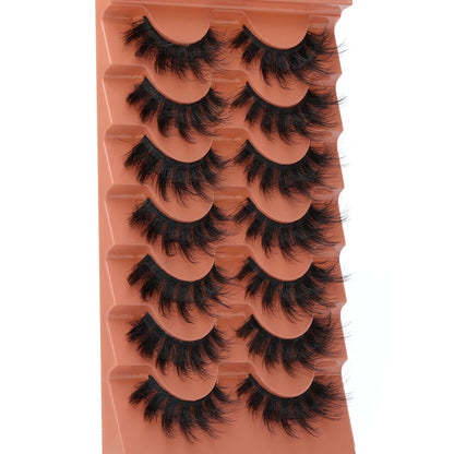 Mink Lashes Fluff False Eyelashes 20-22mm Dramatic Full Wispy Eye Lashes 8D Volume Curly Fake Eyelashes 7 Pairs Faux Mink Lashes Multipack by TOOCHUNAG