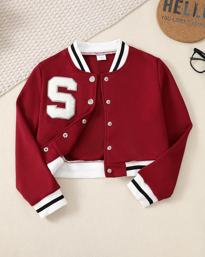 Girls 2 Piece Outfits Skirt Set Button up Jacket Sweatshirt and Pleated Mini Skirts Fall Winter Clothes Size 7-14Y