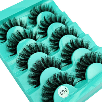 Mink Lashes Strip Eyelashes Volume False Eyelashes that Look Like Extensions Glamour Wispy Curly Fake Lashes 5 Pairs Pack
