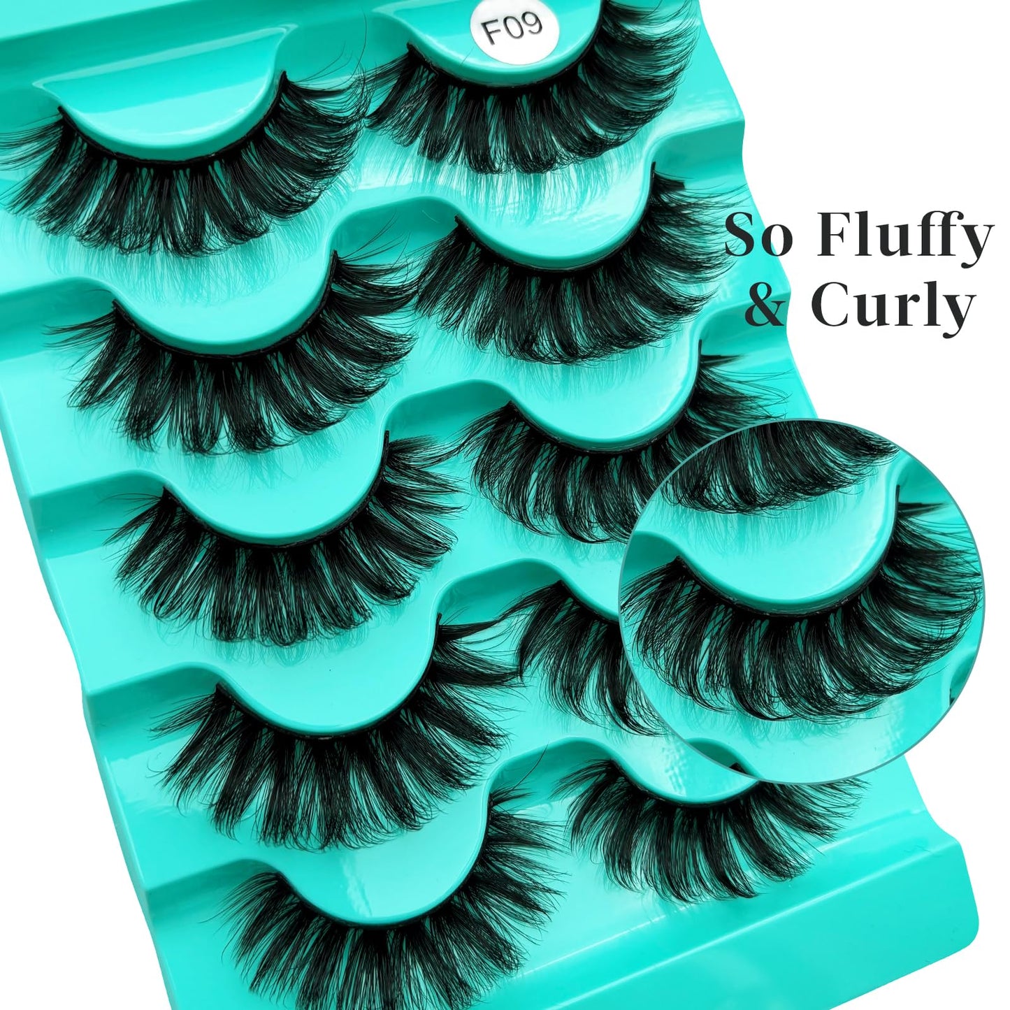 Mink Lashes Strip Eyelashes Volume False Eyelashes that Look Like Extensions Glamour Wispy Curly Fake Lashes 5 Pairs Pack