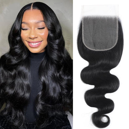 12A Human Hair Bundles with Closure Body Wave Bundles 20 22 24+18 Inch 5X5 HD Lace Closure Human Hair 100% Brazilian Virgin Hair Extensions 3 Bundles Deals Hair Quick Weave Bundle for Women