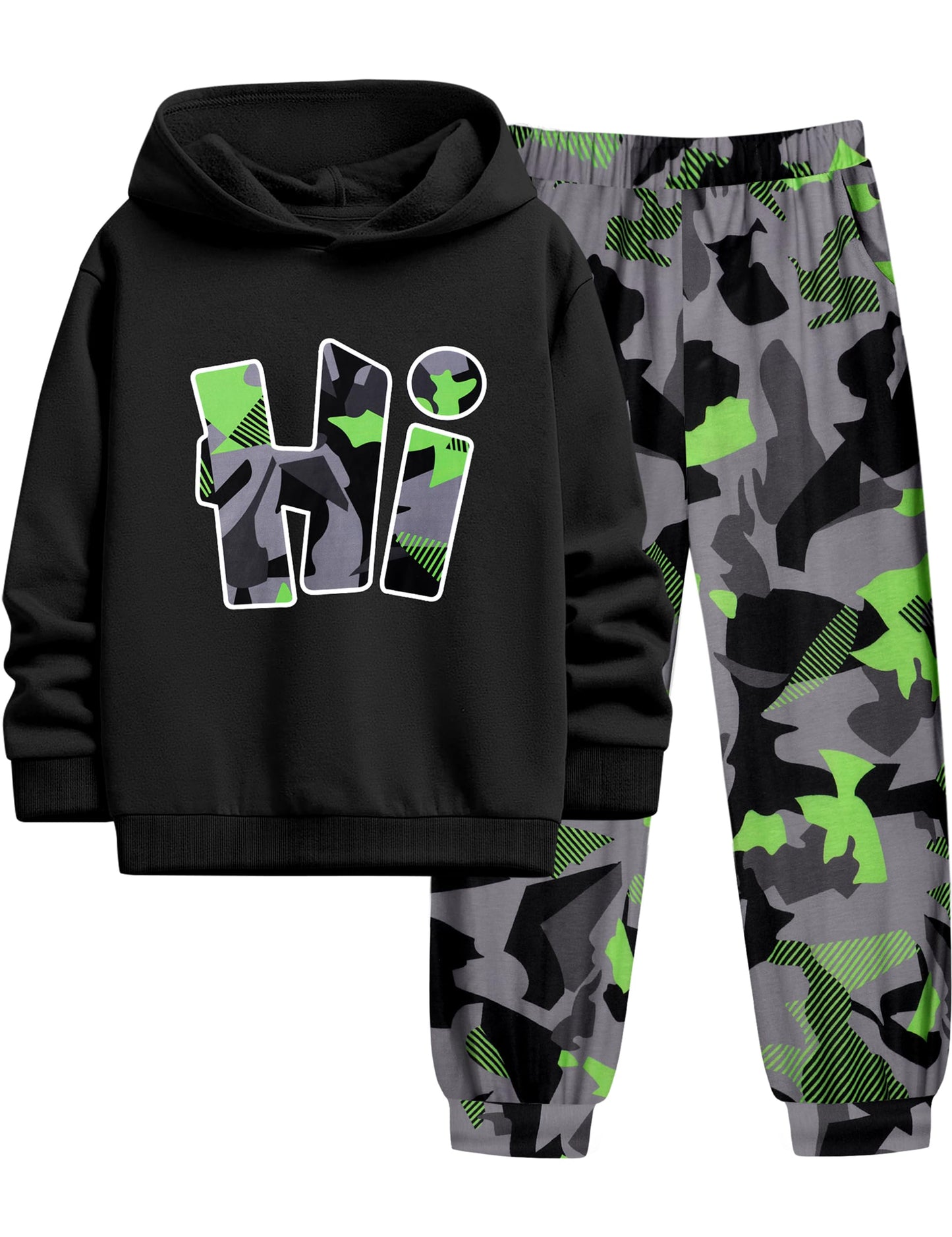 Boys Clothes Camo Boys Outfits Letter Printing Pullover Hoodie and Pants 2Pcs Winter Kids Clothes Boys for 7-14 Years