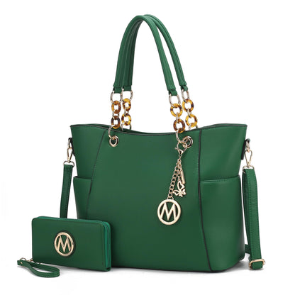MKF Collection Tote Bag for Women, Handbag Set with Wallet-Top-Handle- Vegan Leather Purse