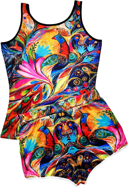 Women’s 2 Piece Pajama Set Novelty Sleeveless Tank Top and Shorts with Animal Print Comfortable Sleepwear