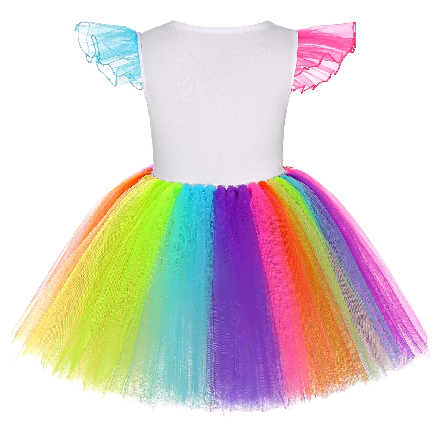 Soyoekbt Girls Unicorn Costume LED Light Up Unicorn Dress Birthday Party Princess Dress for Halloween Party
