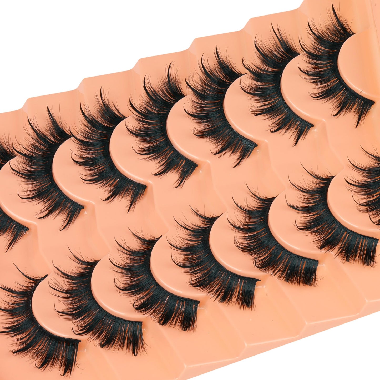 Mink Lashes Full Volume False Eyelashes 18mm Dramatic Faux Mink Eyelashes Natural Look Cat Eye Volume Eye Lashes Multipack by Focipeysa